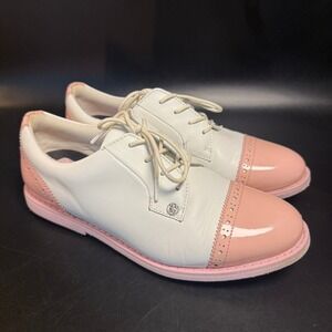 G/FORE Women's Pink & White Leather Golf Shoes Size 8 Lace Up Sneakers